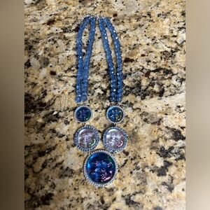 Retired Kirks Folly blue moon beaded necklace
